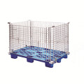 Cage de stockage d&#39;entrepôt en métal avec style de palette en plastique